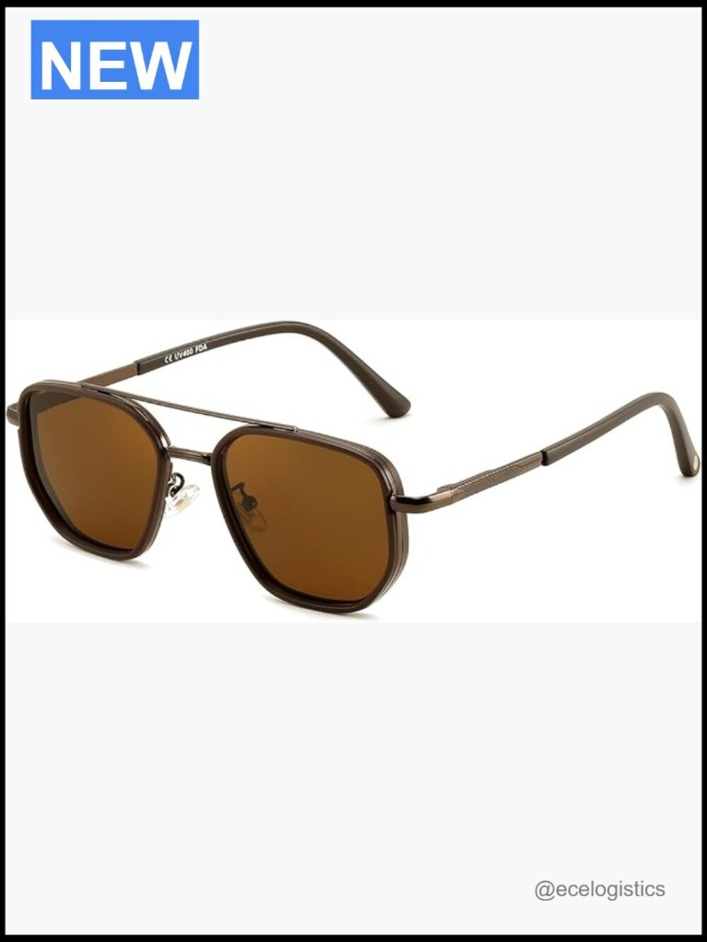 Retro Aviator Sunglasses for Men Square Metal Frame UV400 Polarized TAC Lens